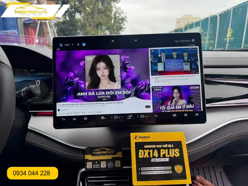 Chị Thảo lắp Android box ô tô cho BYD tại Quận 9 để giải trí trên xe ảnh thực tế 2