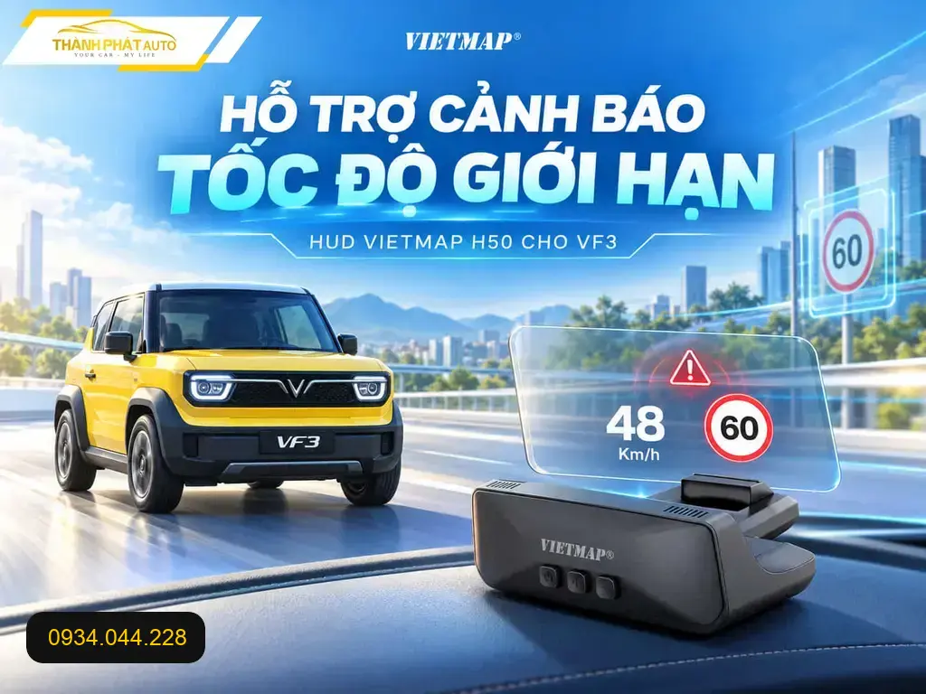 Anh Lộc lắp HUD Vietmap H50 cho VinFast VF3 tại Quận 9 để lái xe an toàn hơn ảnh thực tế 3