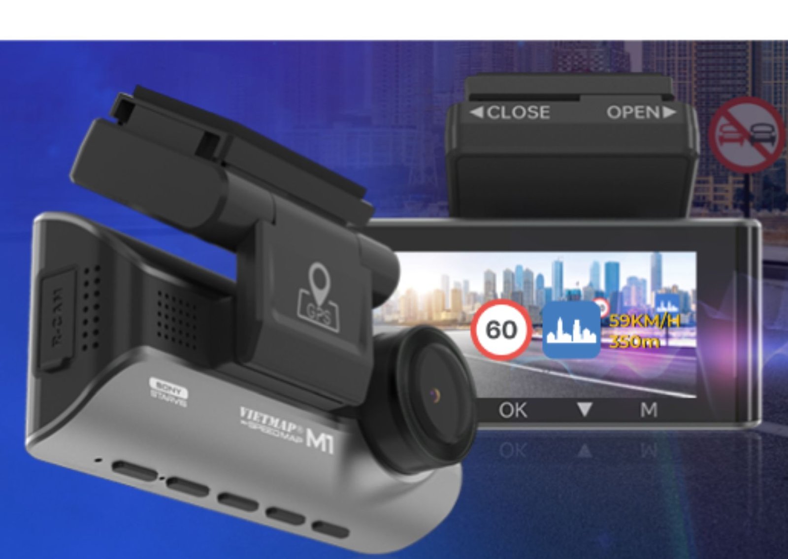 Camera Hành Trình Vietmap SPEEDMAP M1 Ghi Hình 2K
