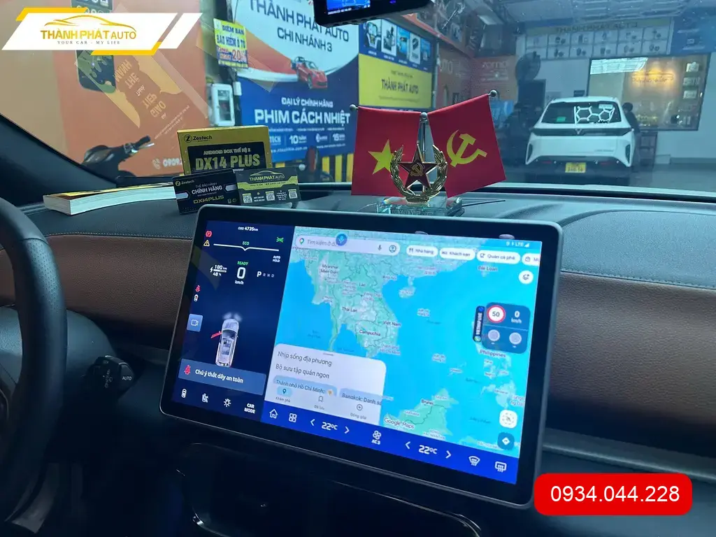 Anh Khải lắp Android Box ô tô VF8 tại Quận 12 để giải trí trên xe