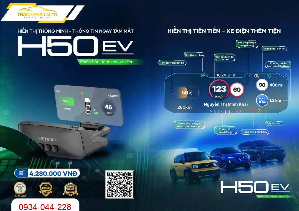 Chị Thanh lắp HUD Vietmap H50 cho VinFast VF5 tại Quận 12 để lái xe an toàn hơn ảnh thực tế 2