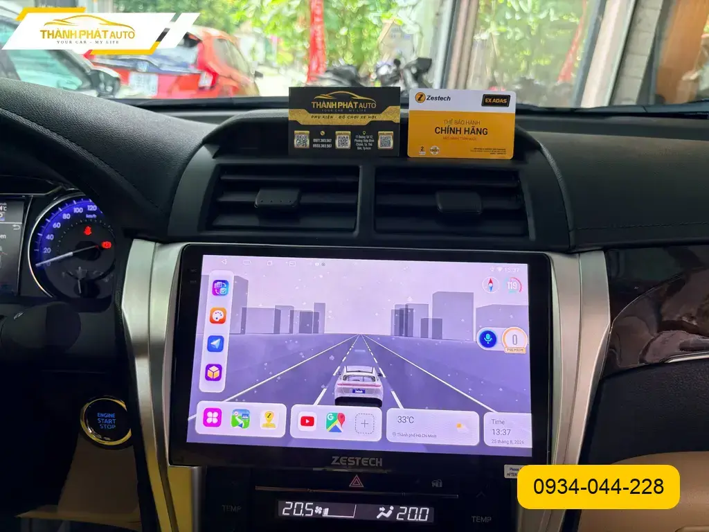 Anh Hoàng lắp màn hình android cho Hyundai Santa Fe ở Quận Thủ Đức ảnh thực tế 2