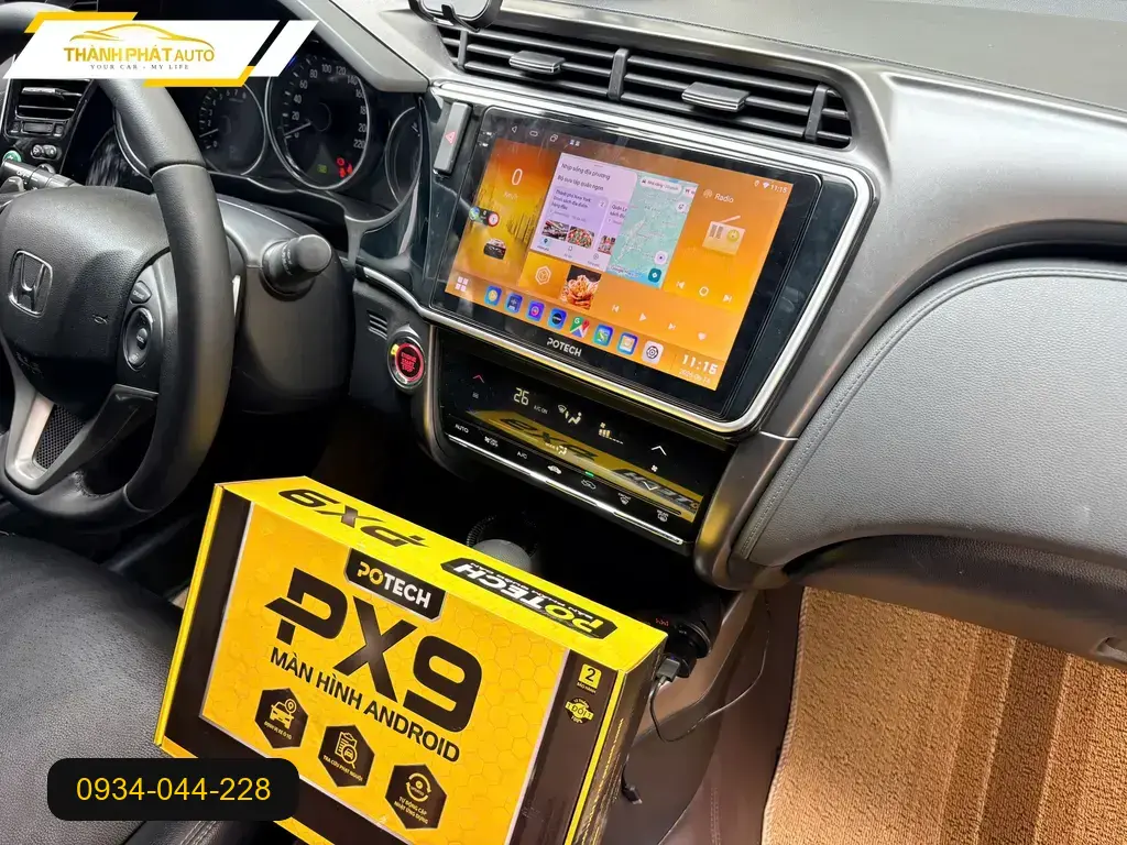 Anh Minh nâng cấp màn hình ô tô Potech cho Hyundai Accent ở Thủ Đức